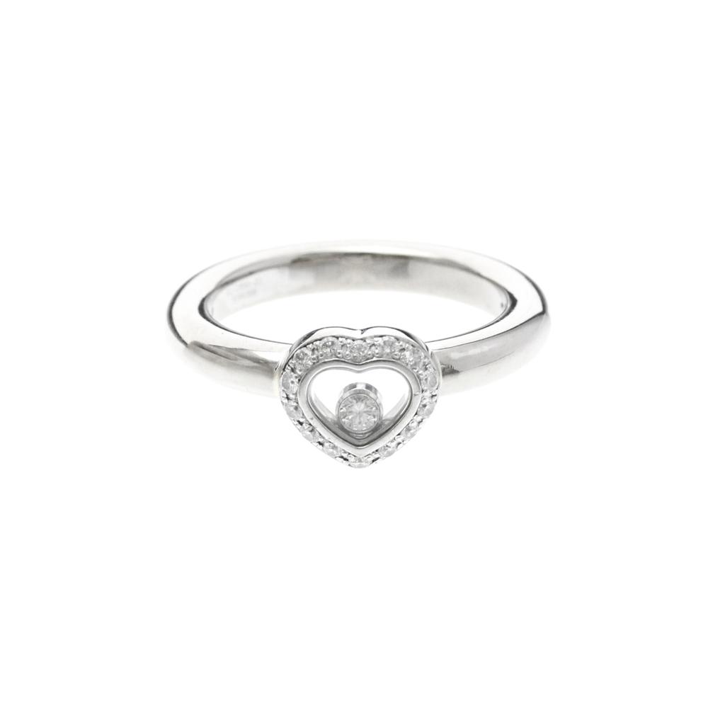 CHOPARD 18k Silver Diamond Heart Ring